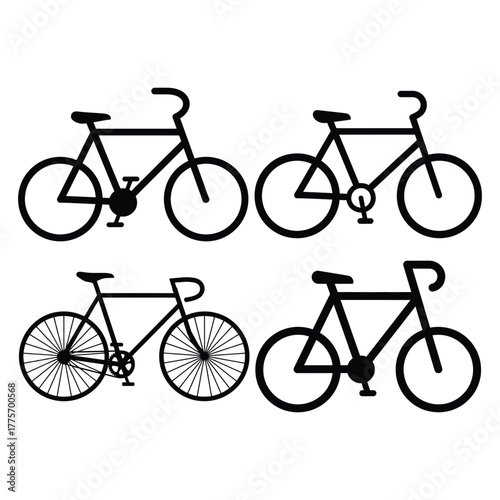 Bicycle icon set for cycling and sport design