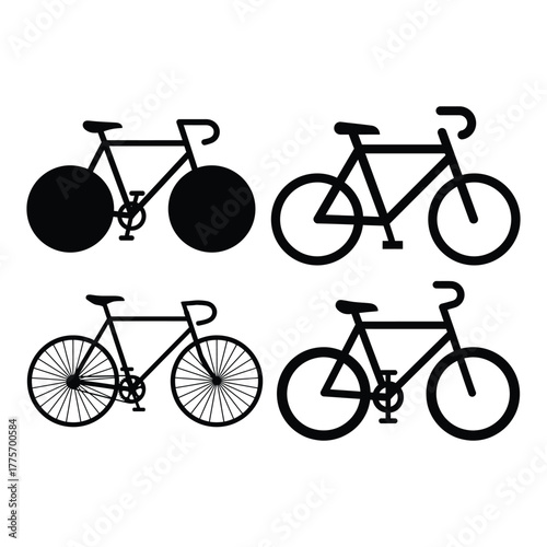 Bicycle icon set vector illustration