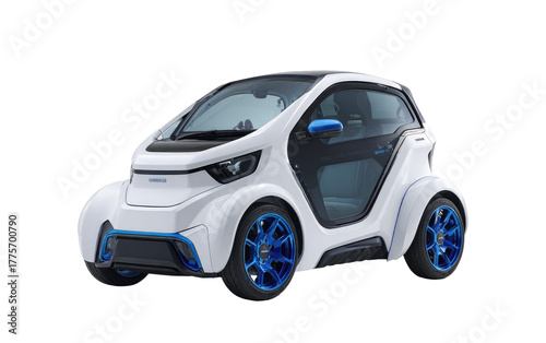 white electric car with blue wheels clip art preview