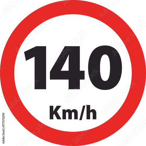 Set of speed limit signs from 5 to100 mph. Vector illustration design. Speed limit sign 100, 120, 130, 140, 160 km h icon. Road signs with speed limit warnings. depicting speed limits ranging.