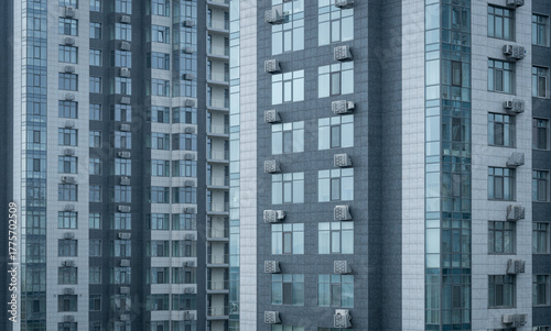 Modern building facade, construction industry background