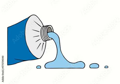 Tube with toothpaste, paint, glue, ointment, cream.