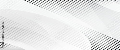 Light gray gradient transition lattice background, fade gradation wave bg. Abstract straight thin line texture, geometric diagonal tilt halftone shadow, parallel strip grey color. Vector illustration