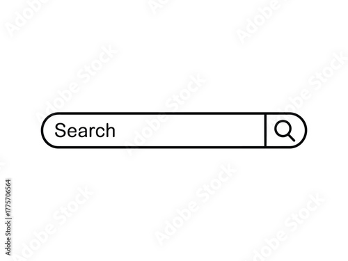 A simple search bar icon with the word "Search" inside and a magnifying glass symbol.