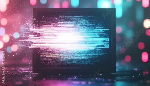 Vibrant glitch effect with RGB noise, motion distortion, and digital interference. Perfect for tech visuals, cyberpunk art, and music covers