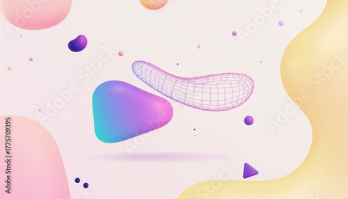 Dreamy pastel background with soft shapes and liquid color transitions. Ideal for cosmetics, branding, or minimalist modern design