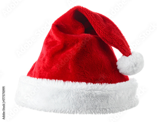 Weihnachtsmütze, isoliert auf weißen Hintergrund, Freisteller, Transparent