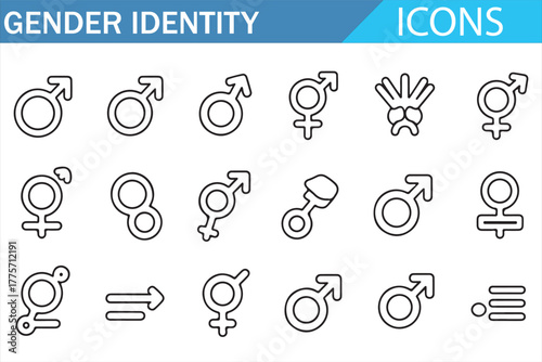 LGBTQ Pride and Gender Equality Minimal Vector Icons