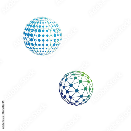 Modern global technology spheres conveying worldwide network connections, innovative data visualization, digital communication advancement, and international collaboration
