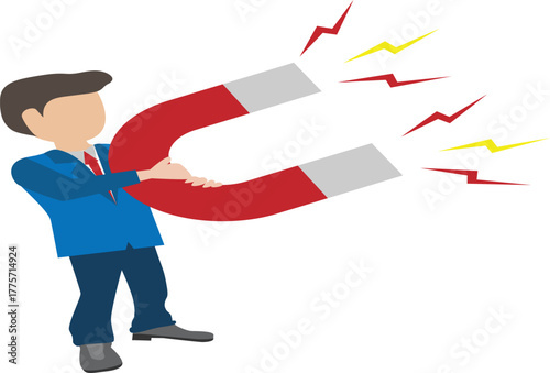 Magnet vector illustration — magnetic field, attraction, and science concept design