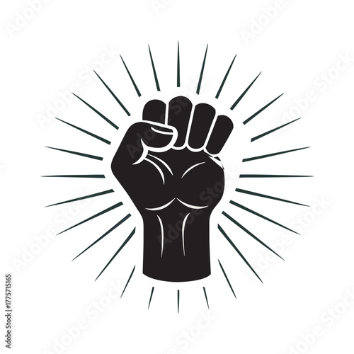 Raised fist symbol of power strength unity and revolution abstract graphic