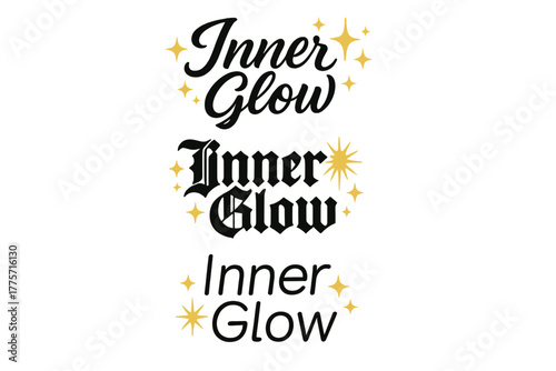 Inner Glow Calligraphy. Inner Glow. Create a calligraphy lettering illustration of the phrase: Inner Glow.