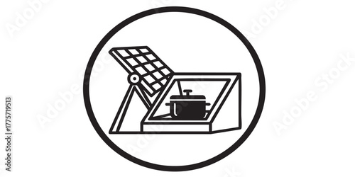 solar oven cooker icon vector