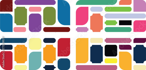 Abstract geometric composition with vibrant color palette