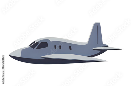 Side view of a gray and white colored private jet
