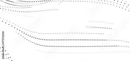 Abstract halftone wavy dotted lines, minimal digital pattern background, modern flow texture, elegant gradient motion, light monochrome design for creative visual art concept
