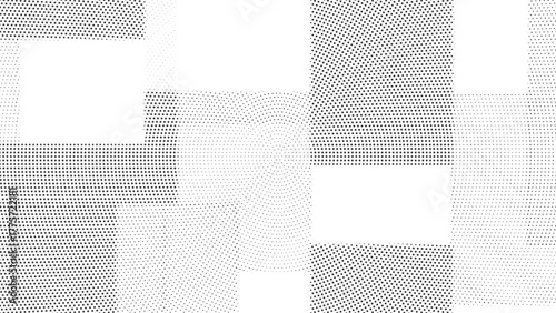 Geometric halftone rectangles abstract background, modern digital texture pattern, minimal monochrome gradient design, structured layout with clean perspective illusion