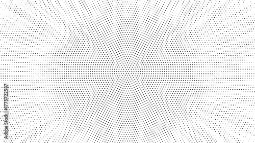 Abstract halftone radial burst pattern, modern digital explosion design, symmetrical dots composition, gradient optical texture, minimal futuristic background wallpaper
