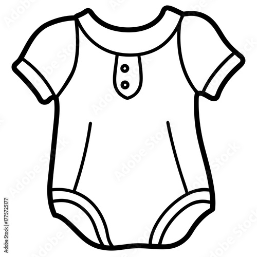 Baby Romper Silhouette Vector Illustration on White Background