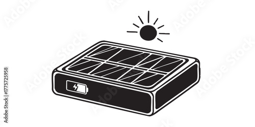 solar power bank icon vector