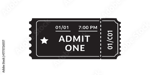ticket admission stub icon vector