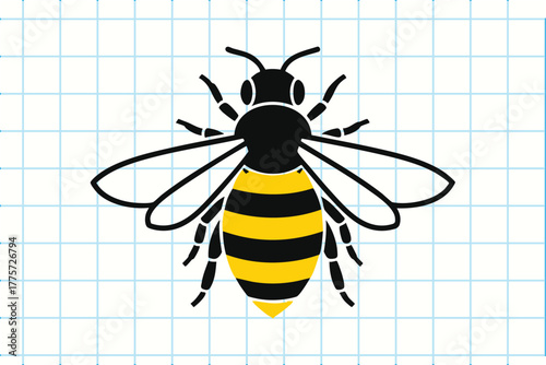 Bee insect flying illustration graphic design vector art pattern symbol vector