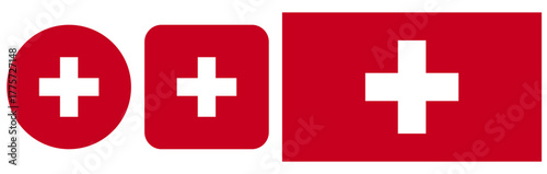 Signs, Icon flag of Switzerland on a transparent background. Vector graphics