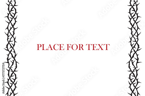 black frame of thorns image isolated on white background
