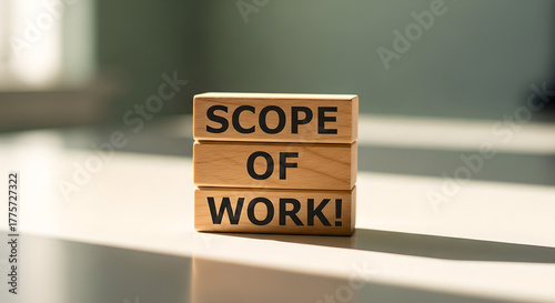 Scope Of Work Wooden Blocks Vertical Copy Space