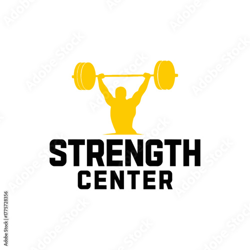 Bold graphic design for strength training, active fitness emblem