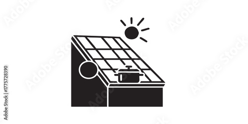 solar oven cooker icon vector