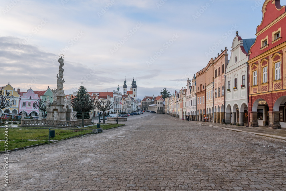 Fototapeta premium Historic Town Square in Telč, Czech Republic