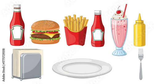 Fast Food Classics A Delicious Collection of Burgers, Fries, Shakes, and Condiments