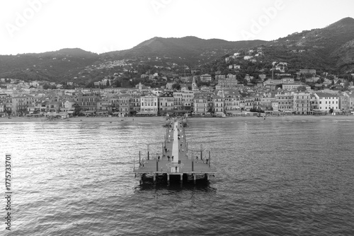 View of the city of Alassio in Liguria (Italy)