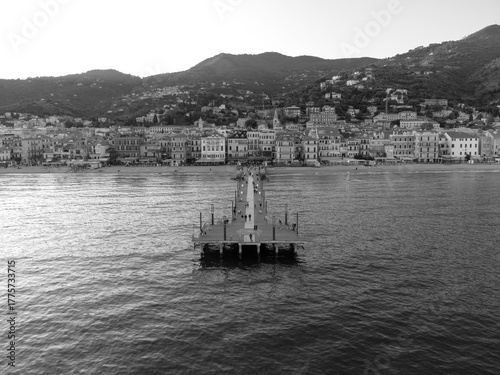 View of the city of Alassio in Liguria (Italy)