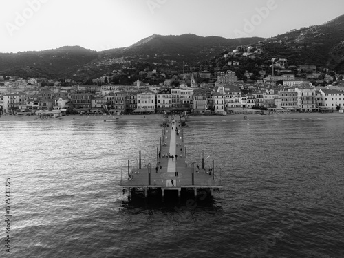 View of the city of Alassio in Liguria (Italy)