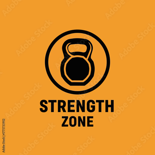 Minimalist Strength Zone: Kettlebell Icon for Fitness and Exercise