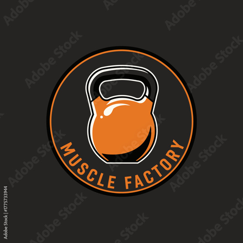 dynamic fitness logo design with kettlebell icon for athletic training facility