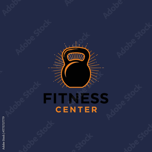 Bold Kettlebell Icon for Fitness Center Branding and Promotional Material