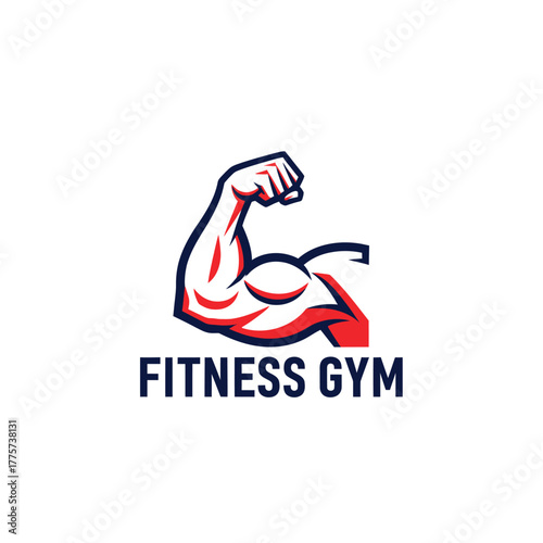 flexed arm muscle symbol for robust health and powerful exercise