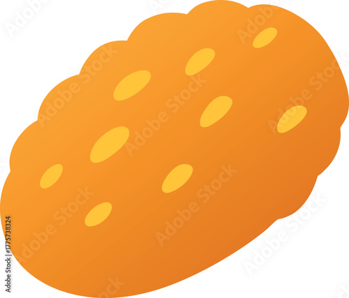 Rounded Tater Tot Snack with Seed Texture Vector Illustration