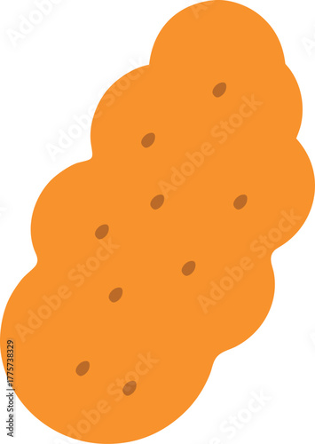 Stylized Tater Tot Snack with Chocolate Chip Texture Vector Illustration