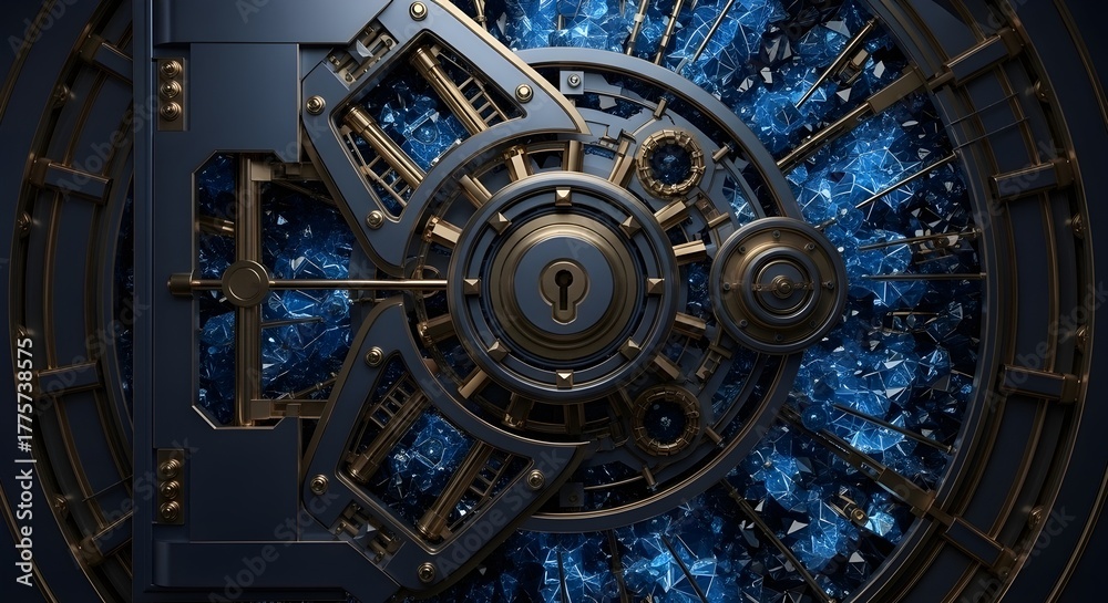 Obraz premium Futuristic Gear Tech System Network