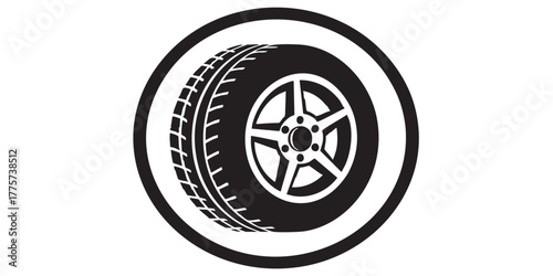 tire wheel icon vector