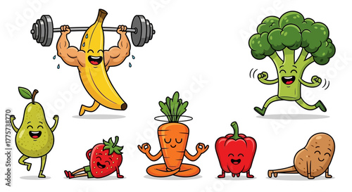 set of cartoon vegetables