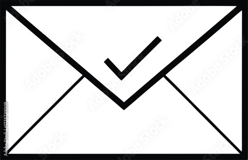 Email Letter Message Confirmation Approval Notification Symbol Vector Illustration