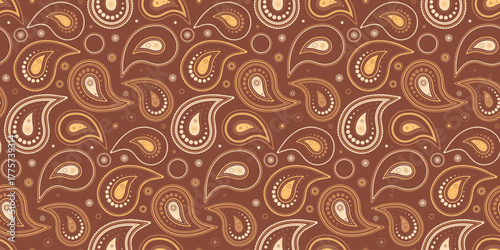 Delicate awesome a hand-drawn rug. Old-fashioned festival in paisley pattern. Classic repetition by dot tissue.