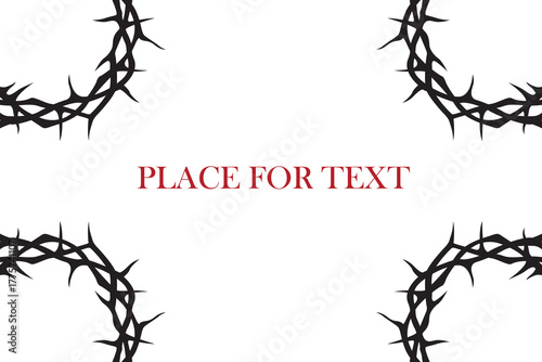 black frame of thorns image isolated on white background