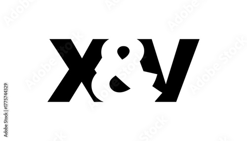 XV logo design in bold style. Black white identity symbol. Modern typography emblem. Corporate branding icon.