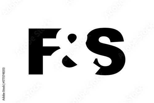 FS logo design in bold style. Black white identity symbol. Modern typography emblem. Corporate branding icon.